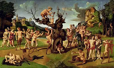 Piero di Cosimo: The Discovery of Honey by Bacchus, c. 1499 (Worcester Art Museum, Worcester, Massachusetts)
