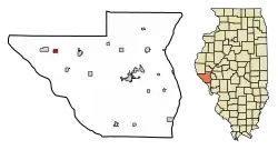 Location of Kinderhook in Pike County, Illinois.