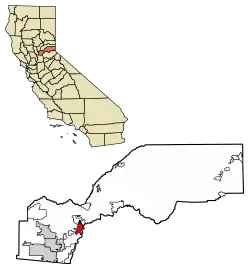 Location of Auburn in Placer County, California