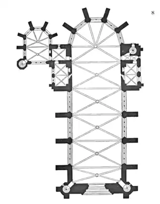 Plan of the chapel in the 1860s by Eugène Viollet-le-Duc