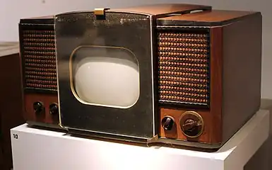 Image 71RCA 630-TS, the first mass-produced television set, which sold in 1946–1947 (from History of television)