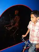 Moving skeleton of a bicyclist