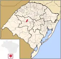 Location in Rio Grande do Sul state