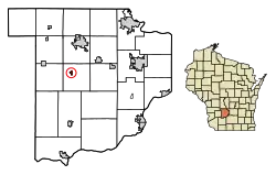 Location of Loganville in Sauk County, Wisconsin.