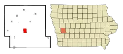 Location of Harlan, Iowa