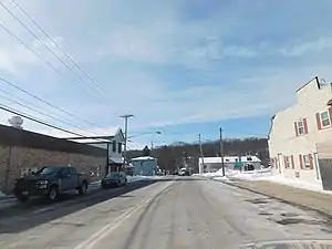 Downtown Sinclairville seen on County Route&nbsp;77