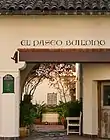 Stenciling of name on El Paseo Building