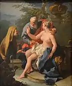 Susanna and the Elders; by Giambattista Pittoni; 1720; oil on panel; 37 × 46 cm