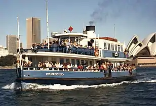 in her Public Transport Commission colours headed for Taronga Zoo, 1975
