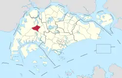 Location of Tengah in Singapore