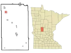 Location of Bertha, Minnesota