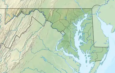 Map showing the location of Calvert Cliffs State Park