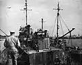 Donnell as a power barge at Cherbourg, France