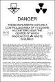 A proposed notice for the markers outlining a 16&nbsp;sq&nbsp;mi (41&nbsp;km2) exclusion area around the WIPP facility.