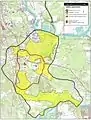 Map of battlefield core and study areas.