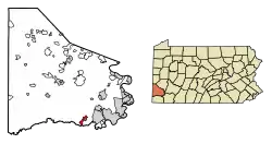 Location of Marianna in Washington County, Pennsylvania.
