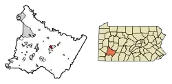 Location of Latrobe in Westmoreland County, Pennsylvania