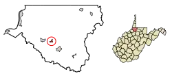 Location of Pine Grove in Wetzel County, West Virginia