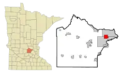 Location of the city of Albertvillewithin Wright County, Minnesota