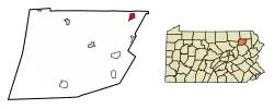 Location of Nicholson in Wyoming County, Pennsylvania