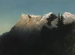 Picos de montaña en la nieve (1878)