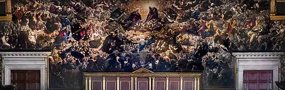 Paraíso (7 x 22&nbsp;m), de Tintoretto, considerado el óleo sobre lienzo de mayor formato (salón principal del Palacio Ducal de Venecia).