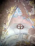 Detalle de luneto en una capilla de la iglesia parroquial de Arroyo Cerezo, Castielfabib (Valencia).