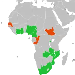 &nbsp;&nbsp;&nbsp;&nbsp;&nbsp;Países participantes&nbsp;&nbsp;&nbsp;&nbsp;&nbsp;Países que no clasificaron.