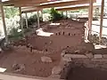 Restos de una antigua vivienda anasazi (Anasazi State Park Museum, Utah, actual Estados Unidos).