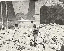 La sinagoga en ruinas, 1948. La Legión Árabe dinamitó el edificio.