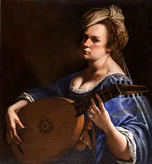 Artemisia Gentileschi, Autorretrato como tañedora de laúd, alrededor de 1615–17, Curtis Galleries, Minneapolis