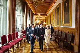 El presidente Enrique Peña Nieto, el príncipe Akishino y la princesa Kiko en la Ciudad de México, 2014.
