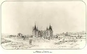 Vista de Limours desde la entrada. Finales del siglo&nbsp;XVIII