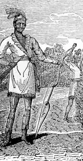 Grabado del siglo XIX de un guerrero seminola negro de la Primera Guerra Seminola (1817-8)