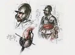 Boceto del artista para el personaje central.