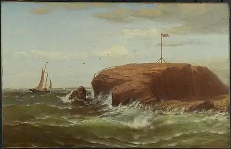 Seconnet Rock, New Bedford, Massachusetts (circa 1865) óleo sobre lienzo, 36 x 56,3&nbsp;cm (14,1 x 22,1 pulgadas), Museo de Brooklyn, Nueva York