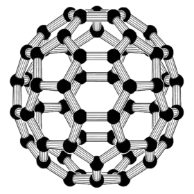Molécula de fullereno, tercera forma estable del carbono tras el diamante y el grafito