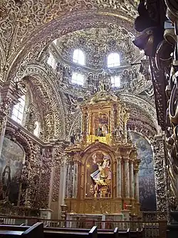 Capilla del Rosario en el templo de Santo Domingo de Puebla.