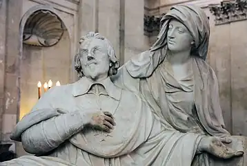 Una elaboración barroca: tumba del cardenal Richelieu en la Chapelle de la Sorbonne, por François Girardon (ca.  1675-94), París. El cardenal está muriendo en los brazos de la Piedad.