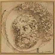 Agostino Carracci, Cabeza de fauno, ca. 1595, National Gallery of Art, Washington.