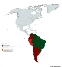 Estados miembros Estado con participación suspendida Estados que abandonaron