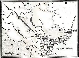 Mapa de Tonkín a principios del siglo XX.
