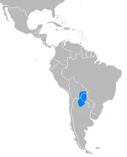 Distribución de Catagonus wagneri.