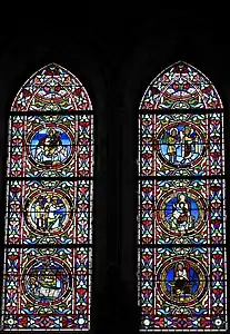 Vitrales de la colegiata de Notre-Dame-en-Vaux de Châlons-en-Champagne,  ca. 1160-1180, restauradas en el siglo&nbsp;XIX.