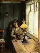 La costurera dormida (1885), de Christian Krohg, Nasjonalgalleriet, Oslo
