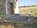 Perfil del nártex revelado por las excavaciones