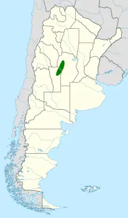 Distribución geográfica de la remolinera de Olrog.