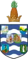 Escudo de armas de las Islas Británicas de Sotavento (1909-1940), con el escudo superior derecho representando a Dominica