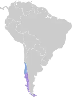 Distribución geográfica del peutrén.