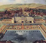 Pintura del château en el siglo&nbsp;XVIII (vista desde los jardines), artista anónimo